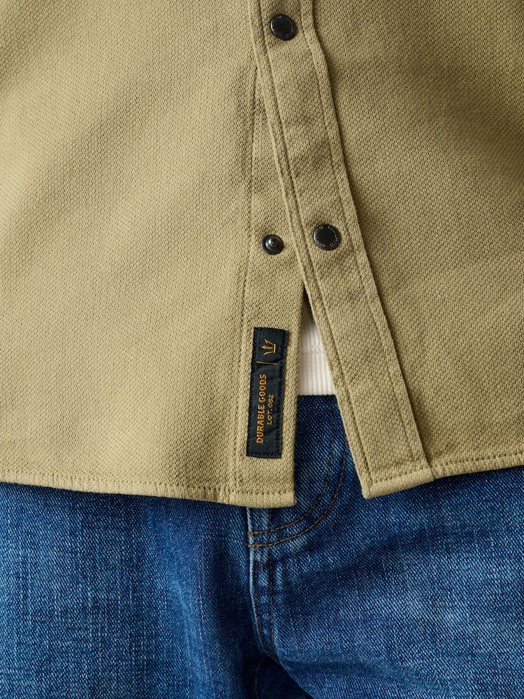 Stone Western Styling Textured Twin Pocket Short Sleeve Shirt - Image 5 of 5 Stone Western Styling Textured Twin Pocket Short Sleeve Shirt - Image 5 of 5