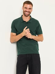 FatFace Emerald Green Clifton Textured Polo Shirt - Image 1 of 6