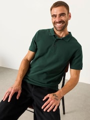 FatFace Emerald Green Clifton Textured Polo Shirt - Image 5 of 6
