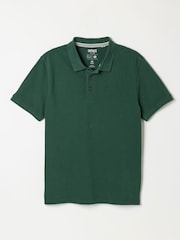 FatFace Emerald Green Clifton Textured Polo Shirt - Image 6 of 6