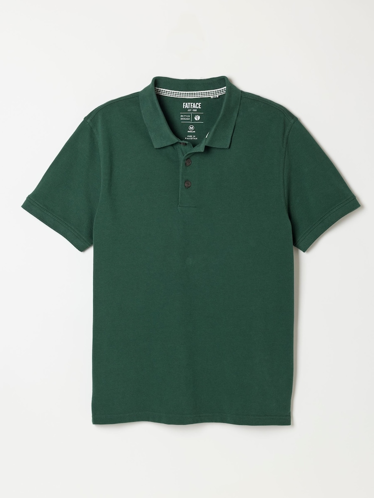 FatFace Emerald Green Clifton Textured Polo Shirt - Image 6 of 6