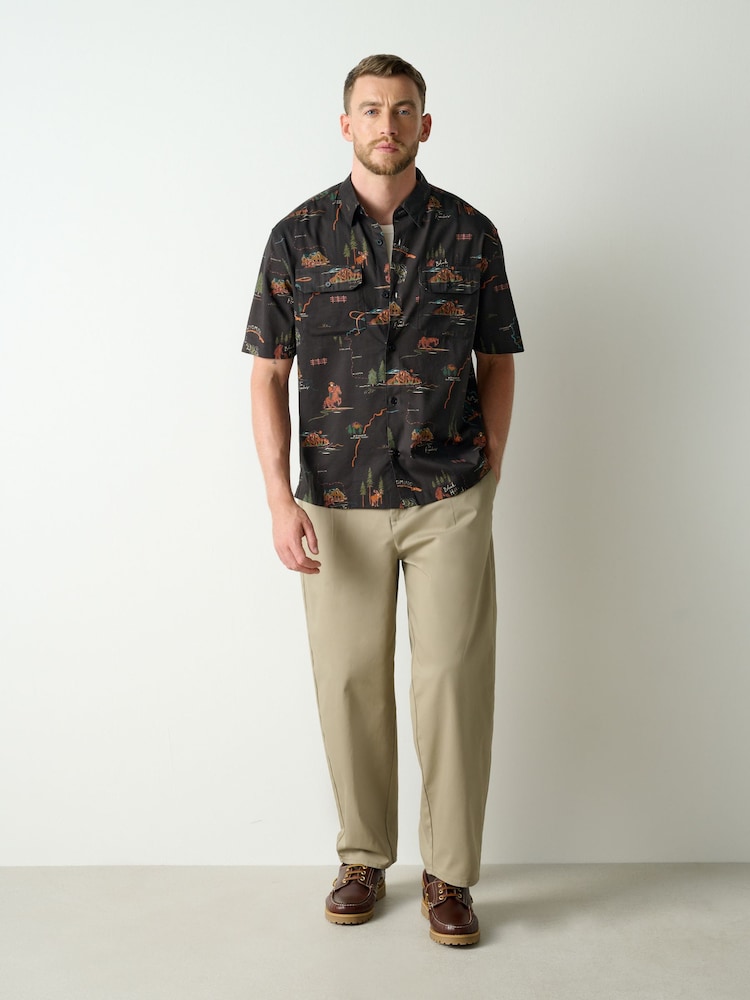 Black Print Short Sleeve Shirt - Image 2 of 5