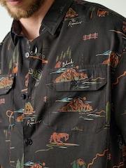 Black Print Short Sleeve Shirt - Image 5 of 5