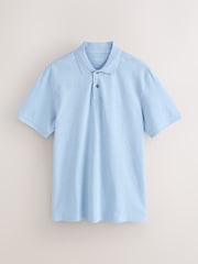 Lilac/Blue/White Short Sleeve Pique Polo Shirts 3 Pack - Image 2 of 9