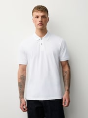 Lilac/Blue/White Short Sleeve Pique Polo Shirts 3 Pack - Image 8 of 9