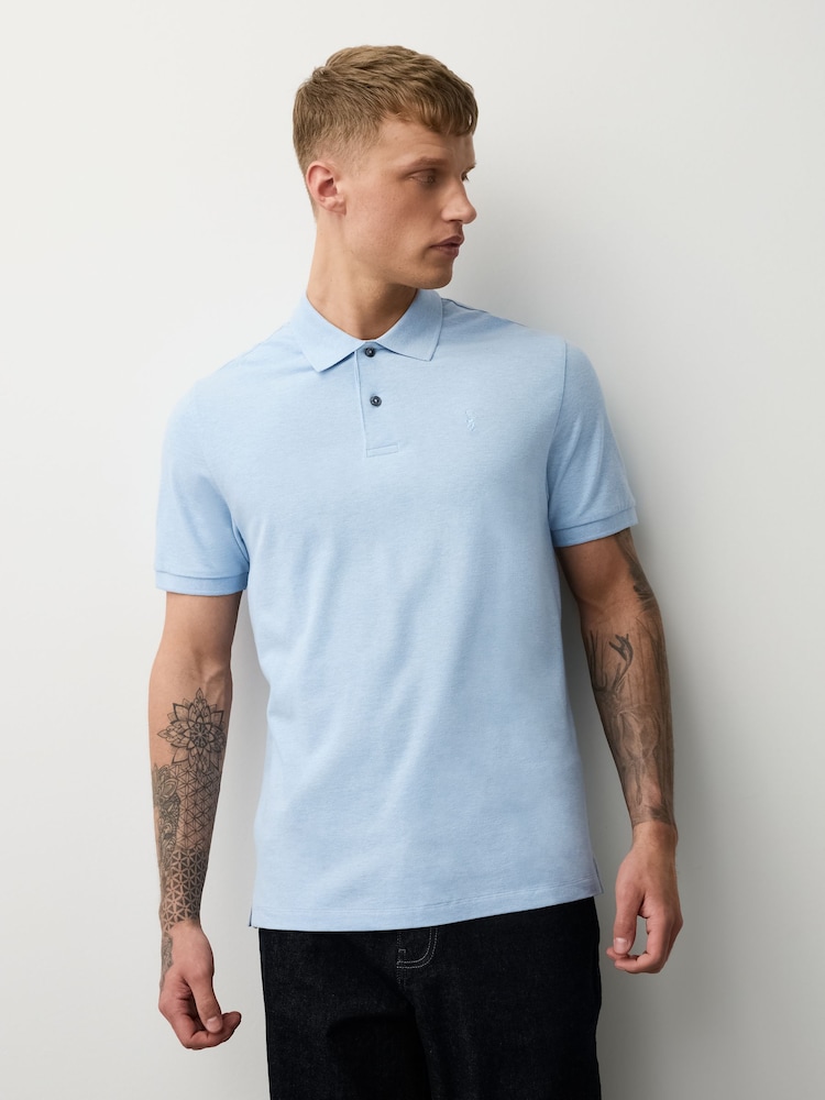 Lilac/Blue/White Short Sleeve Pique Polo Shirts 3 Pack - Image 9 of 9