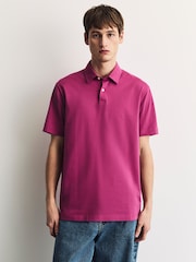 Blue/Orange/White/Green/Pink Regular Fit Regular Fit Short Sleeve Pique Polo Shirt - Image 10 of 13