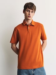 Blue/Orange/White/Green/Pink Regular Fit Regular Fit Short Sleeve Pique Polo Shirt - Image 11 of 13