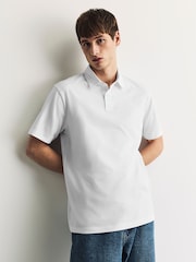 Blue/Orange/White/Green/Pink Regular Fit Regular Fit Short Sleeve Pique Polo Shirt - Image 13 of 13