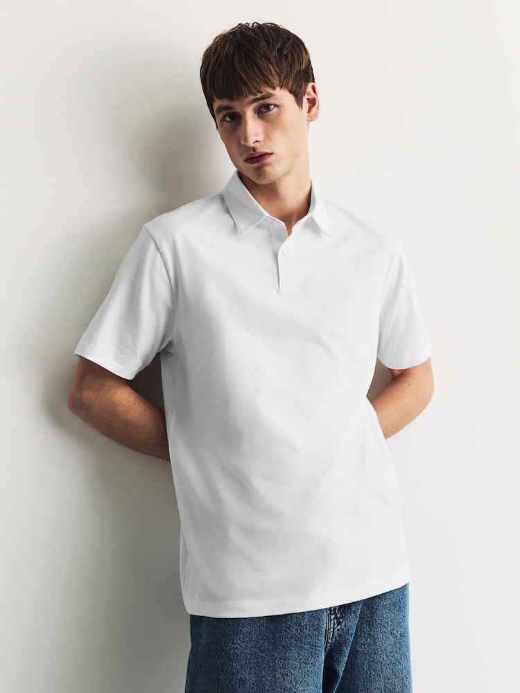 Blue/Orange/White/Green/Pink Regular Fit Regular Fit Short Sleeve Pique Polo Shirt - Image 13 of 13