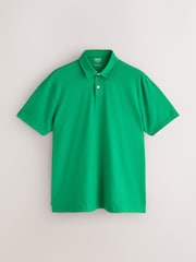 Blue/Orange/White/Green/Pink Regular Fit Regular Fit Short Sleeve Pique Polo Shirt - Image 5 of 13