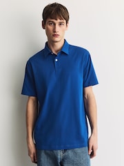 Blue/Orange/White/Green/Pink Regular Fit Regular Fit Short Sleeve Pique Polo Shirt - Image 9 of 13