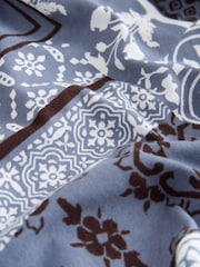 Charcoal Grey Scarf Print Rib Scoop Racer Vest and Pyjama Short Set - Image 7 of 7