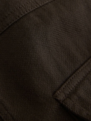 Brown Western Styling Textured Twin Pocket Short Sleeve Shirt - Image 10 of 10
