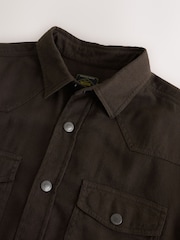 Brown Western Styling Textured Twin Pocket Short Sleeve Shirt - Image 8 of 10
