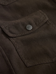 Brown Western Styling Textured Twin Pocket Short Sleeve Shirt - Image 9 of 10