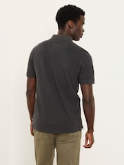 FatFace Black Short Sleeve Pique Polo Shirt - Image 2 of 6