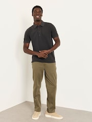 FatFace Black Short Sleeve Pique Polo Shirt - Image 3 of 6