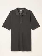FatFace Black Short Sleeve Pique Polo Shirt - Image 6 of 6