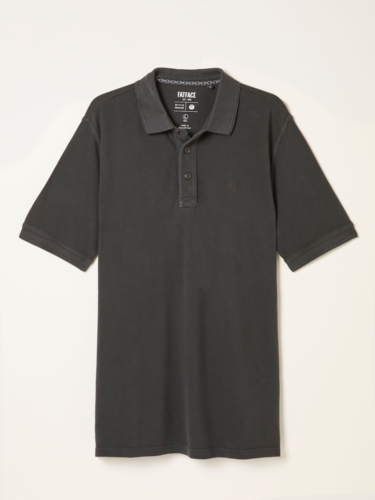 FatFace Black Short Sleeve Pique Polo Shirt - Image 6 of 6 FatFace Black Short Sleeve Pique Polo Shirt - Image 6 of 6
