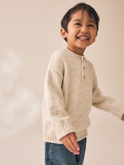Neutral Knitted Henley Jumper (3mths-7yrs) - Image 1 of 5