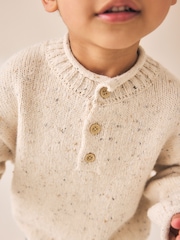 Neutral Knitted Henley Jumper (3mths-7yrs) - Image 5 of 5