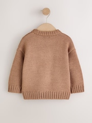 Chocolate Brown Dog - Character Knitted Crew Neck Jumper (3mths-7yrs) - Larawan 6 ng 8