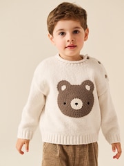 Neutral Bear Character Knitted Crew Neck Jumper (3mths-7yrs) - Image 1 of 9