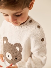 Neutral Bear Character Knitted Crew Neck Jumper (3mths-7yrs) - Image 2 of 9