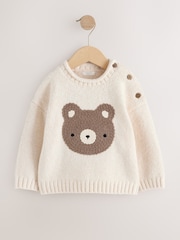 Neutral Bear Character Knitted Crew Neck Jumper (3mths-7yrs) - Image 5 of 9