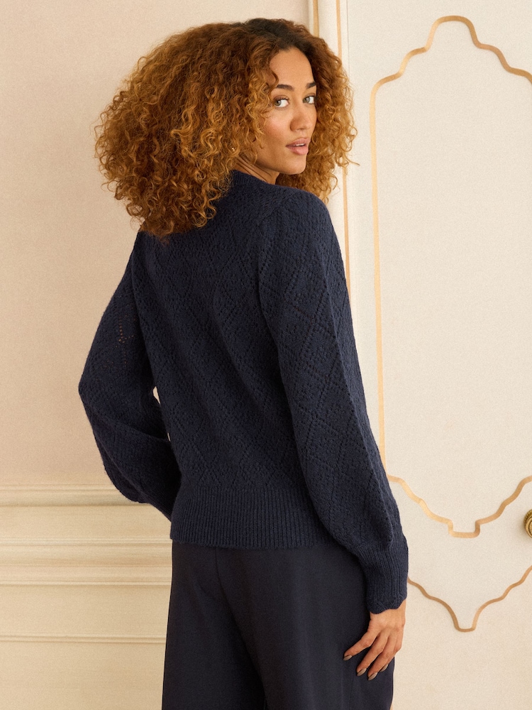 Love & Roses Navy Jumper - Image 4 of 4