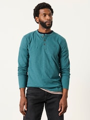 Azul verde azulado oscuro - FatFace Long Sleeve Woodside T-Shirt - Imagen 1 de 6