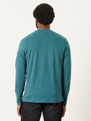 Azul verde azulado oscuro - FatFace Long Sleeve Woodside T-Shirt - Imagen 2 de 6