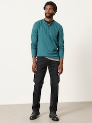 Azul verde azulado oscuro - FatFace Long Sleeve Woodside T-Shirt - Imagen 3 de 6