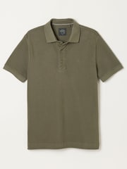 FatFace Khaki Green Short Sleeve Pique Polo Shirt - Image 1 of 1