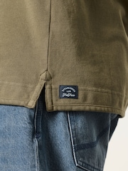 FatFace Khaki Green Short Sleeve Pique Polo Shirt - Image 5 of 7