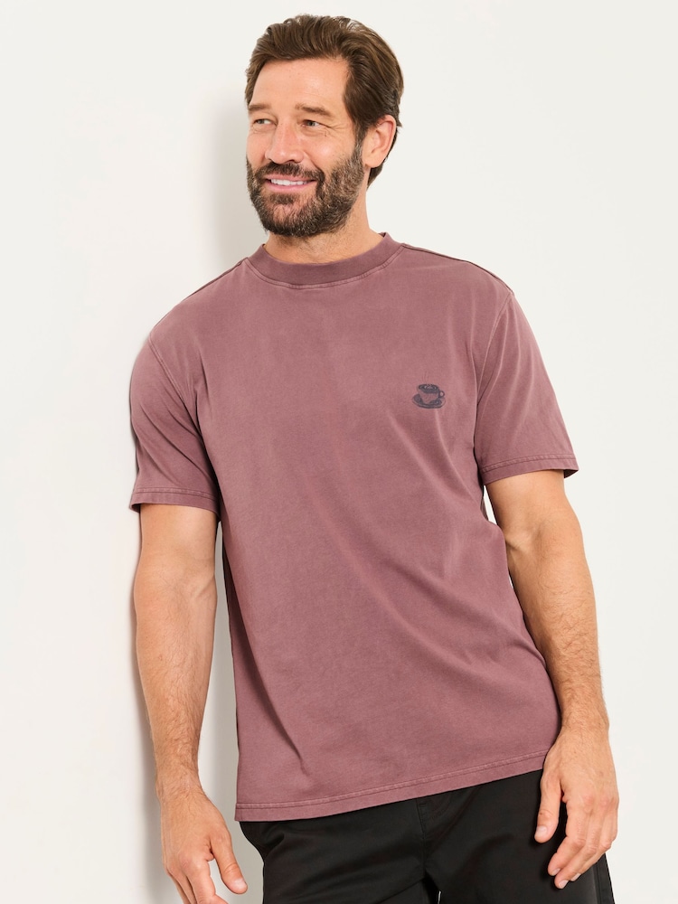 FatFace Dusky Purple Coffee Shop Graphic T-Shirt - Image 1 of 7 FatFace Dusky Purple Coffee Shop Graphic T-Shirt - Image 1 of 7