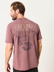 FatFace Dusky Purple Coffee Shop Graphic T-Shirt - Image 2 of 7