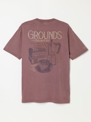 FatFace Dusky Purple Coffee Shop Graphic T-Shirt - Image 6 of 7