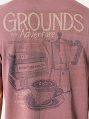 FatFace Dusky Purple Coffee Shop Graphic T-Shirt - Image 7 of 7
