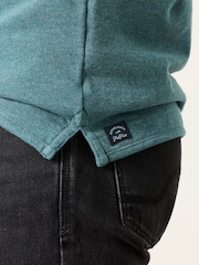 FatFace Dark Teal Blue Short Sleeve Pique Polo Shirt - Image 4 of 6