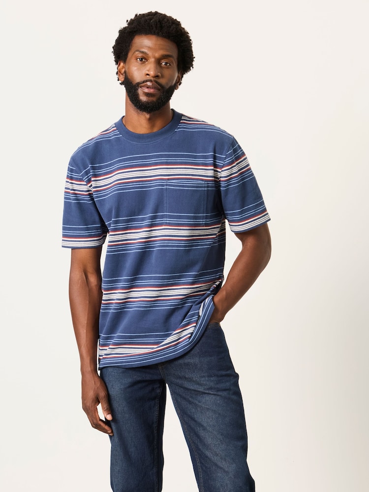 Blue Multi Stripe - FatFace Short Sleeve Relaxed Fit T-Shirt - Larawan 1 ng 6 Blue Multi Stripe - FatFace Short Sleeve Relaxed Fit T-Shirt - Larawan 1 ng 6