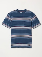 Blue Multi Stripe - FatFace Short Sleeve Relaxed Fit T-Shirt - Larawan 6 ng 6