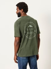 FatFace Khaki Green Mountain Graphic T-Shirt - Image 2 of 6