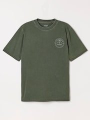 FatFace Khaki Green Mountain Graphic T-Shirt - Image 6 of 6