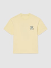 Reiss Yellow Baxter Monogram Citrus Relaxed-Fit T-Shirt - Image 2 of 7