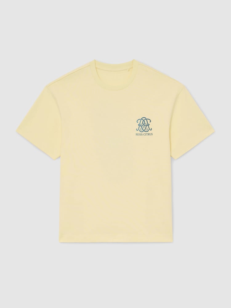 Reiss Yellow Baxter Monogram Citrus Relaxed-Fit T-Shirt - Image 2 of 7