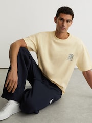 Reiss Yellow Baxter Monogram Citrus Relaxed-Fit T-Shirt - Image 6 of 7
