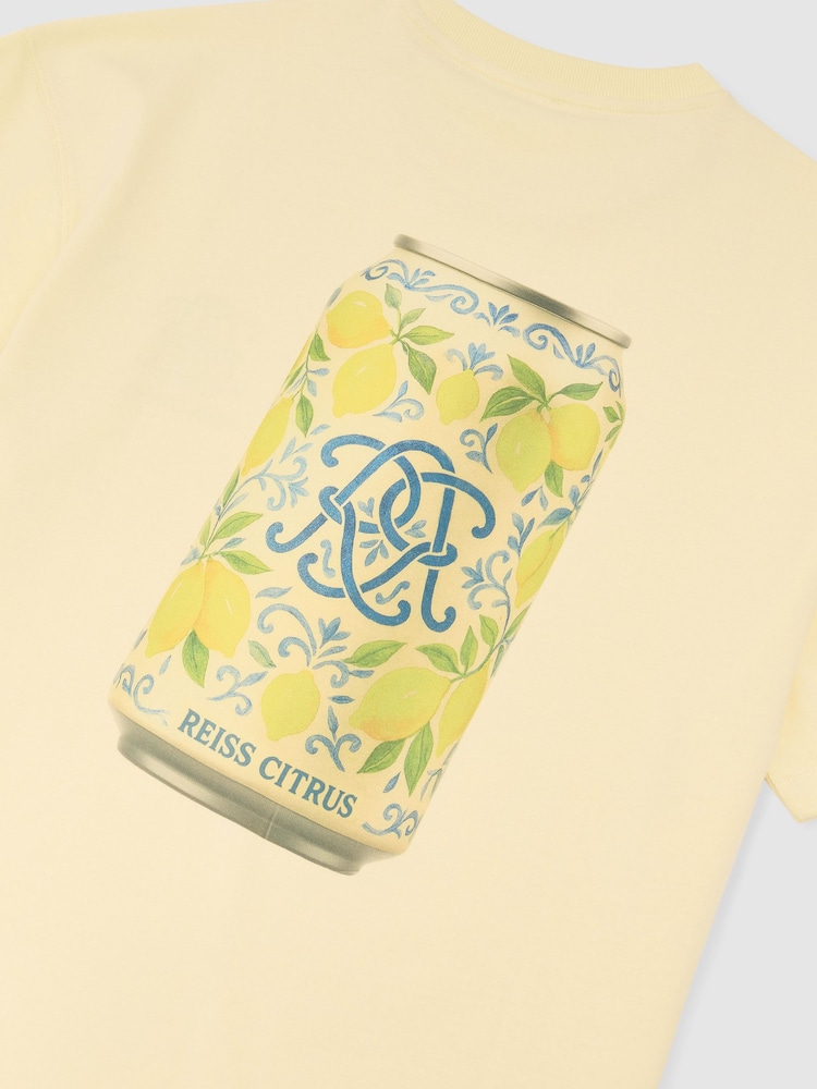 Reiss Yellow Baxter Monogram Citrus Relaxed-Fit T-Shirt - Image 7 of 7
