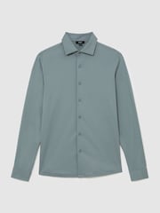 Синий стальной - Хлопковая рубашка слим фит Reiss Duke Air-Water - Изображение 2 6